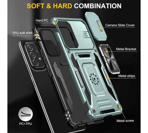 Ударостійкий чохол Camshield Army Ring для Samsung Galaxy A33 5G Зелений / Light Green Ударостійкий чохол Camshield Army Ring для Samsung Galaxy A33 5G Зелений / Light Green