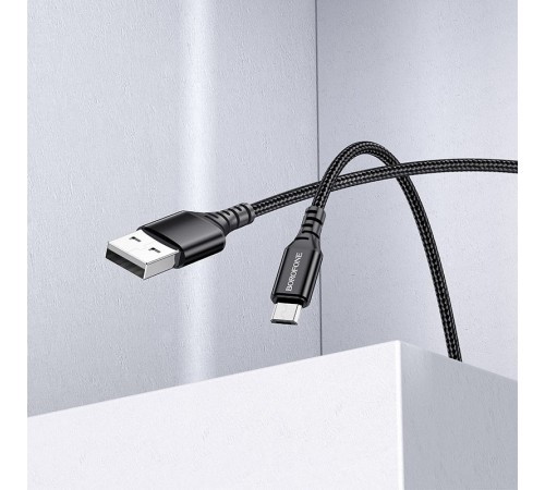 Дата кабель Borofone BX54 Ultra bright USB to MicroUSB (1m) Чорний Дата кабель Borofone BX54 Ultra bright USB to MicroUSB (1m) Чорний