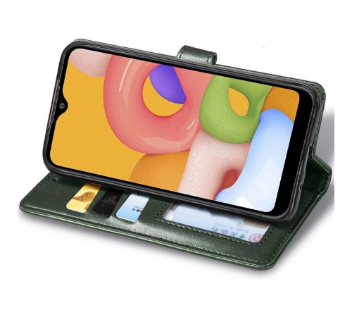 Шкіряний чохол-книжка GETMAN Gallant (PU) для Samsung Galaxy M33 5G Зелений Шкіряний чохол-книжка GETMAN Gallant (PU) для Samsung Galaxy M33 5G Зелений