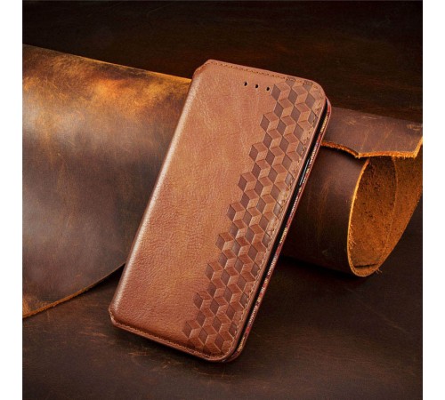 Шкіряний чохол-книжка GETMAN Cubic (PU) для Xiaomi Redmi Note 11 (Global) / Note 11S Коричневий Шкіряний чохол-книжка GETMAN Cubic (PU) для Xiaomi Redmi Note 11 (Global) / Note 11S Коричневий