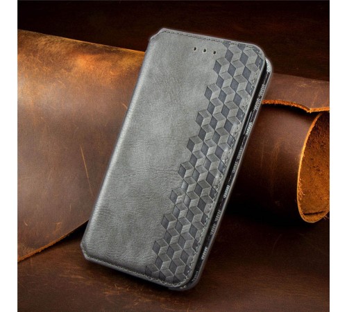 Шкіряний чохол-книжка GETMAN Cubic (PU) для Xiaomi Redmi Note 11 Pro 4G/5G / 12 Pro 4G Сірий Шкіряний чохол-книжка GETMAN Cubic (PU) для Xiaomi Redmi Note 11 Pro 4G/5G / 12 Pro 4G Сірий