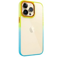 Чохол TPU+PC Fresh sip series для Apple iPhone 14 Pro Max (6.7") Бірюзовий / Помаранчевий