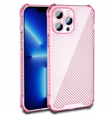Чохол TPU Ease Carbon color series для Apple iPhone 12 Pro (6.1") Рожевий / Прозорий