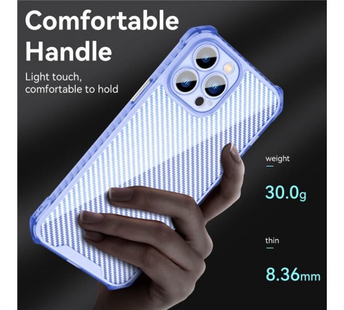 Чохол TPU Ease Carbon color series для Apple iPhone 12 Pro (6.1") Синій / Прозорий Чохол TPU Ease Carbon color series для Apple iPhone 12 Pro (6.1") Синій / Прозорий