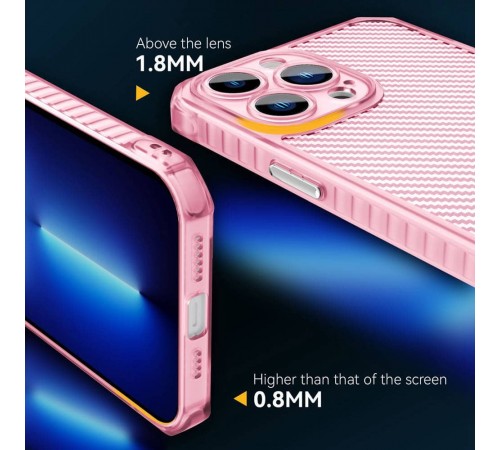 Чохол TPU Ease Carbon color series для Apple iPhone 12 Pro Max (6.7") Рожевий / Прозорий Чохол TPU Ease Carbon color series для Apple iPhone 12 Pro Max (6.7") Рожевий / Прозорий