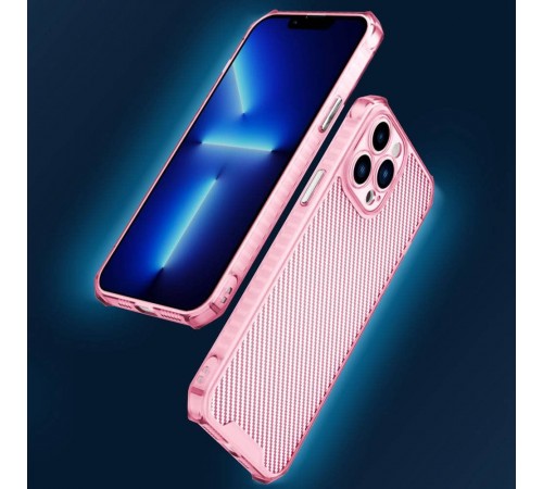 Чохол TPU Ease Carbon color series для Apple iPhone 12 Pro Max (6.7") Рожевий / Прозорий Чохол TPU Ease Carbon color series для Apple iPhone 12 Pro Max (6.7") Рожевий / Прозорий