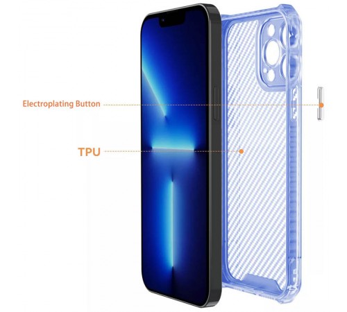 Чохол TPU Ease Carbon color series для Apple iPhone 12 Pro Max (6.7") Синій / Прозорий Чохол TPU Ease Carbon color series для Apple iPhone 12 Pro Max (6.7") Синій / Прозорий