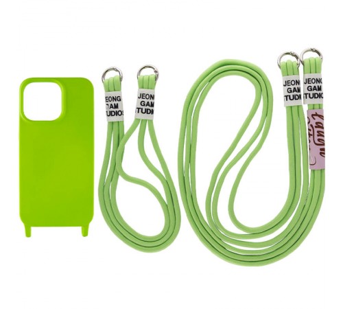Чохол TPU two straps California для Apple iPhone 13 Pro Max (6.7") Салатовий Чохол TPU two straps California для Apple iPhone 13 Pro Max (6.7") Салатовий