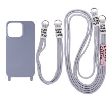 Чохол TPU two straps California для Apple iPhone 13 (6.1") Сірий / Stone