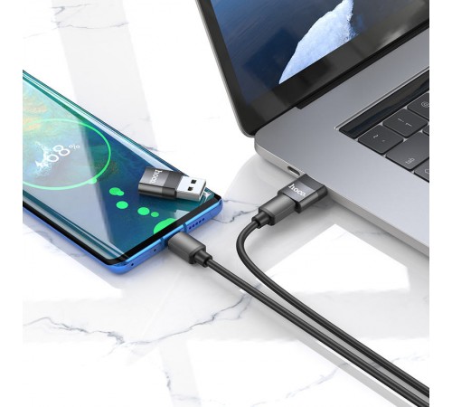 Перехідник Hoco UA17 USB Male to Type-C Female USB2.0 Чорний Перехідник Hoco UA17 USB Male to Type-C Female USB2.0 Чорний