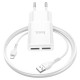 МЗП Hoco C88A Star round 2.4A (2USB-A) + кабель USB to Lightning Білий