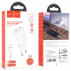 МЗП Hoco C88A Star round 2.4A (2USB-A) + кабель USB to Lightning Білий