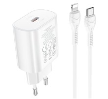 МЗП Hoco N22 Jetta PD25W (1USB-C) + кабель Type-C to Lightning Білий