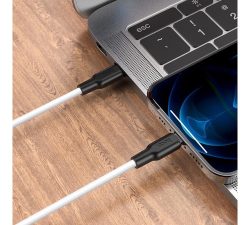 Дата кабель Hoco X21 Plus Silicone Type-C to Lightning (1m) Чорний / Білий Дата кабель Hoco X21 Plus Silicone Type-C to Lightning (1m) Чорний / Білий