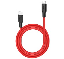 Дата кабель Hoco X21 Plus Silicone Type-C to Lightning (1m) Чорний / Червоний