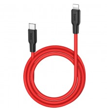 Дата кабель Hoco X21 Plus Silicone Type-C to Lightning (1m) Чорний / Червоний