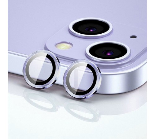 Захисне скло Metal Classic на камеру (у упак.) для Apple iPhone 14 (6.1") / 14 Plus (6.7") Блакитний / Light Blue