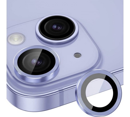 Захисне скло Metal Classic на камеру (у упак.) для Apple iPhone 14 (6.1") / 14 Plus (6.7") Блакитний / Light Blue