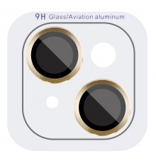 Захисне скло Metal Classic на камеру (у упак.) для Apple iPhone 14 (6.1") / 14 Plus (6.7") Золотий / Gold