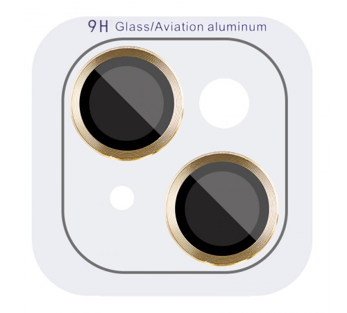 Захисне скло Metal Classic на камеру (у упак.) для Apple iPhone 14 (6.1") / 14 Plus (6.7") Золотий / Gold