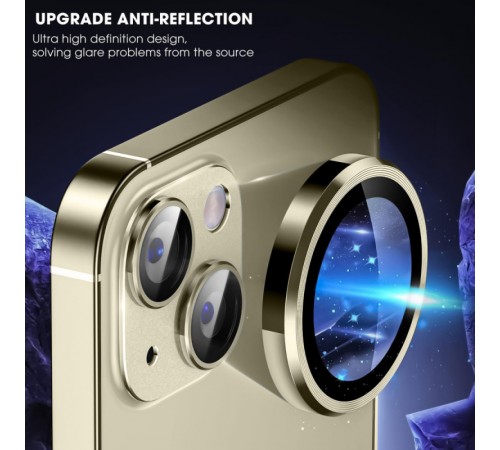Захисне скло Metal Classic на камеру (у упак.) для Apple iPhone 14 (6.1") / 14 Plus (6.7") Золотий / Gold