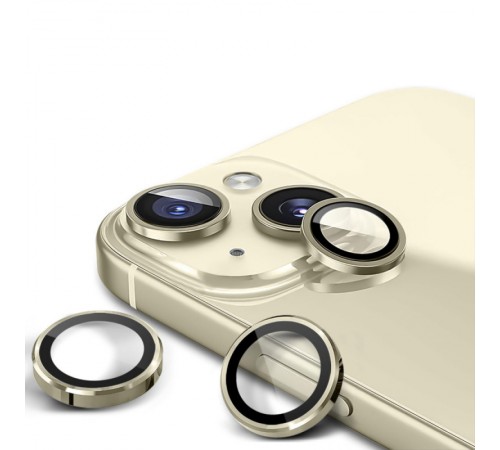 Захисне скло Metal Classic на камеру (у упак.) для Apple iPhone 14 (6.1") / 14 Plus (6.7") Золотий / Gold