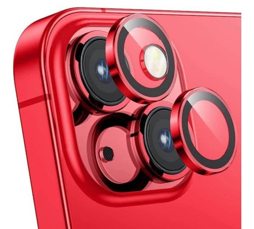 Захисне скло Metal Classic на камеру (у упак.) для Apple iPhone 14 (6.1") / 14 Plus (6.7") Червоний / Red