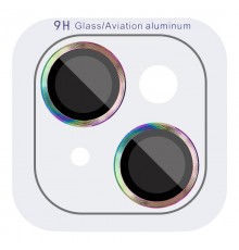 Захисне скло Metal Classic на камеру (у упак.) для Apple iPhone 14 (6.1") / 14 Plus (6.7") Бузковий / Rainbow