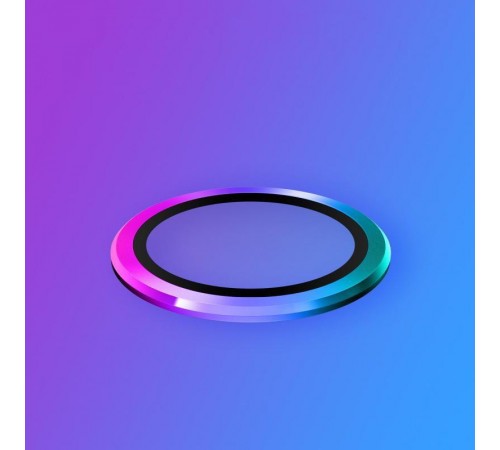 Захисне скло Metal Classic на камеру (у упак.) для Apple iPhone 14 (6.1") / 14 Plus (6.7") Бузковий / Rainbow