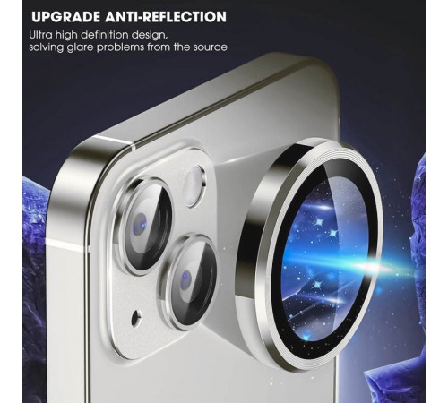 Захисне скло Metal Classic на камеру (у упак.) для Apple iPhone 14 (6.1") / 14 Plus (6.7") Срібний / Silver