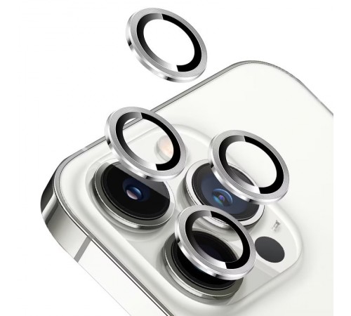 Захисне скло Metal Classic на камеру (у упак.) для Apple iPhone 14 Pro (6.1") / 14 Pro Max (6.7") Срібний / Silver Захисне скло Metal Classic на камеру (у упак.) для Apple iPhone 14 Pro (6.1") / 14 Pro Max (6.7") Срібний / Silver