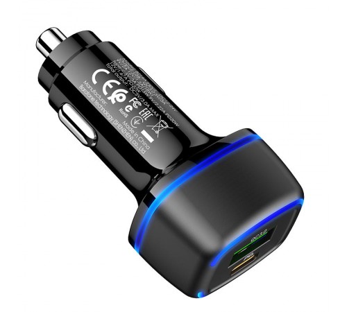 АЗП Borofone BZ14A Mercury PD20W+QC3.0 3A (1USB-A/1C) + кабель Type-C to Lightning Чорний АЗП Borofone BZ14A Mercury PD20W+QC3.0 3A (1USB-A/1C) + кабель Type-C to Lightning Чорний