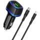 АЗП Borofone BZ14A Mercury PD20W+QC3.0 3A (1USB-A/1C) + кабель Type-C to Lightning Чорний