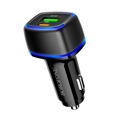 АЗП Borofone BZ14A Mercury PD20W+QC3.0 3A (1USB-A/1C) + кабель Type-C to Lightning Чорний АЗП Borofone BZ14A Mercury PD20W+QC3.0 3A (1USB-A/1C) + кабель Type-C to Lightning Чорний