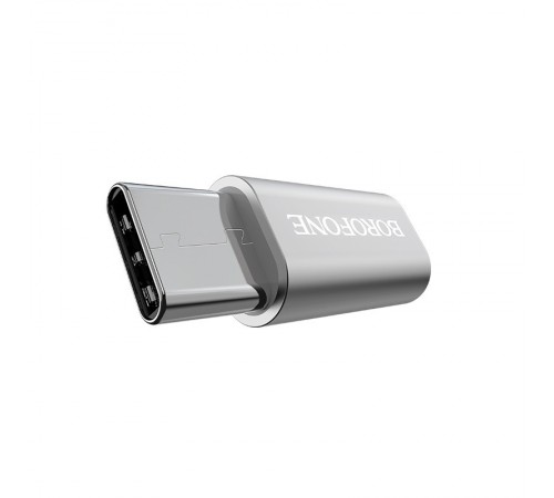 Перехідник Borofone BV4 MicroUSB to Type-C Срібний Перехідник Borofone BV4 MicroUSB to Type-C Срібний