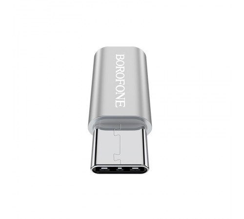 Перехідник Borofone BV4 MicroUSB to Type-C Срібний Перехідник Borofone BV4 MicroUSB to Type-C Срібний