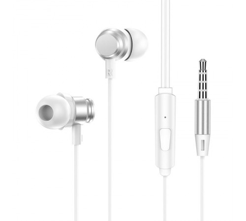 Навушники Borofone BM62 Prosperity universal (3.5mm/1.2m) Moonlight silver Навушники Borofone BM62 Prosperity universal (3.5mm/1.2m) Moonlight silver