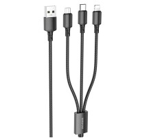 Дата кабель Borofone BX72 USB to 3in1 (1m) Чорний