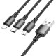 Дата кабель Borofone BX72 USB to 3in1 (1m) Чорний