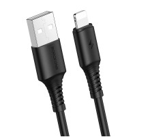 Дата кабель Borofone BX47 Coolway USB to Lightning (1m) Чорний
