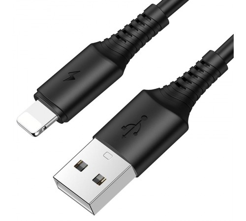 Дата кабель Borofone BX47 Coolway USB to Lightning (1m) Чорний Дата кабель Borofone BX47 Coolway USB to Lightning (1m) Чорний