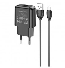 МЗП Borofone BA64A Single port + MicroUSB Чорний