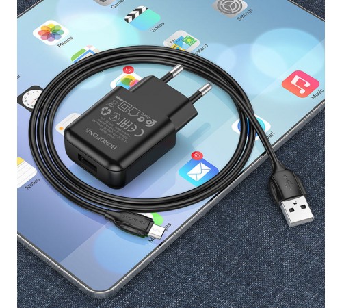 МЗП Borofone BA64A Single port + MicroUSB Чорний МЗП Borofone BA64A Single port + MicroUSB Чорний