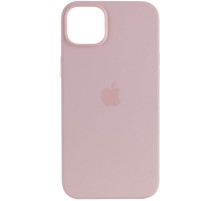 Чохол Silicone case (AAA) full with Magsafe для Apple iPhone 14 (6.1") Рожевий / Chalk Pink