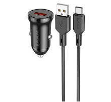 АЗП Borofone BZ18 QC3.0 (1USB-A) + кабель USB to Type-C Чорний