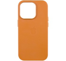 Шкіряний чохол Leather Case (AAA) with MagSafe and Animation для Apple iPhone 13 Pro (6.1") Golden Brown