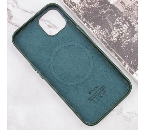 Шкіряний чохол Leather Case (AAA) with MagSafe and Animation для Apple iPhone 13 (6.1") Sequoia Green Шкіряний чохол Leather Case (AAA) with MagSafe and Animation для Apple iPhone 13 (6.1") Sequoia Green