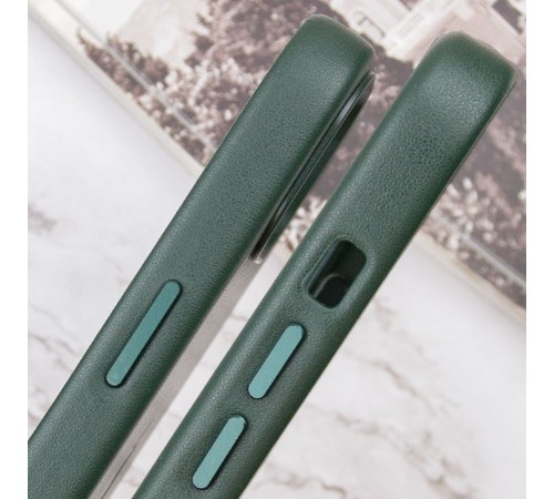 Шкіряний чохол Leather Case (AAA) with MagSafe and Animation для Apple iPhone 13 (6.1") Sequoia Green Шкіряний чохол Leather Case (AAA) with MagSafe and Animation для Apple iPhone 13 (6.1") Sequoia Green