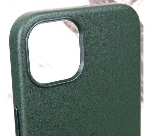 Шкіряний чохол Leather Case (AAA) with MagSafe and Animation для Apple iPhone 13 (6.1") Sequoia Green Шкіряний чохол Leather Case (AAA) with MagSafe and Animation для Apple iPhone 13 (6.1") Sequoia Green