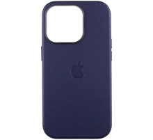 Шкіряний чохол Leather Case (AAA) with MagSafe and Animation для Apple iPhone 14 Pro (6.1") Ink